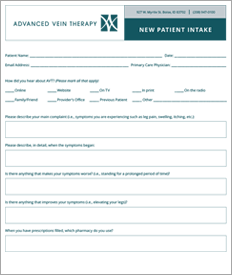 Avt Patient Intake Form Fillable Web