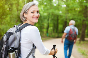Mature Woman On Hiking Trip With Husband
