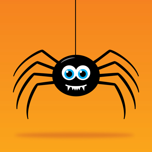 Cute Dangling Cartoon Spider